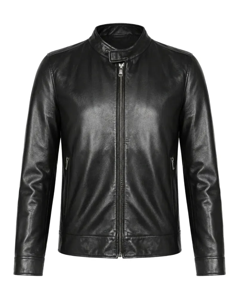 Dolce & Gabbana Lederjacke mit Reißverschluss - Schwarz Schwarz