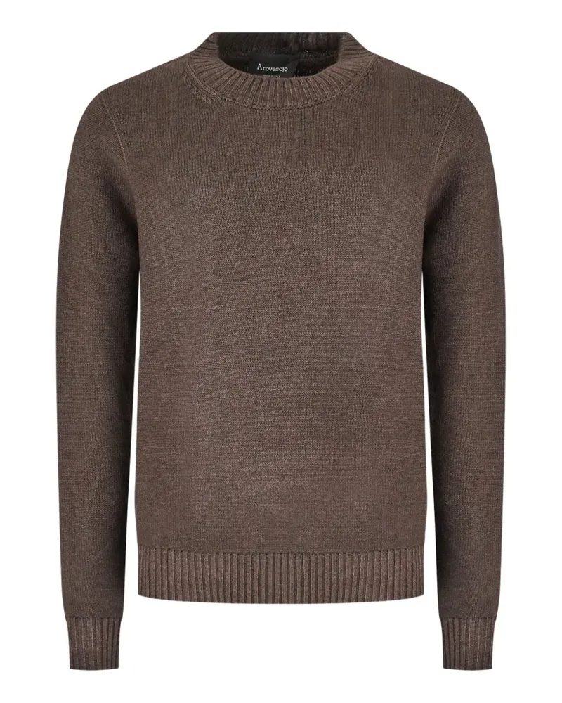 Arovescio Pullover mit geripptem Saum - Braun Braun