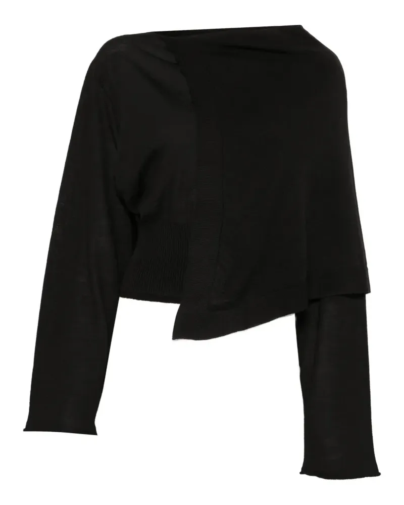 Rick Owens asymmetric draped sweater - Schwarz Schwarz