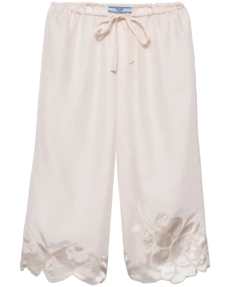 Prada Seiden-Bermudas mit Stickerei - Rosa Rosa