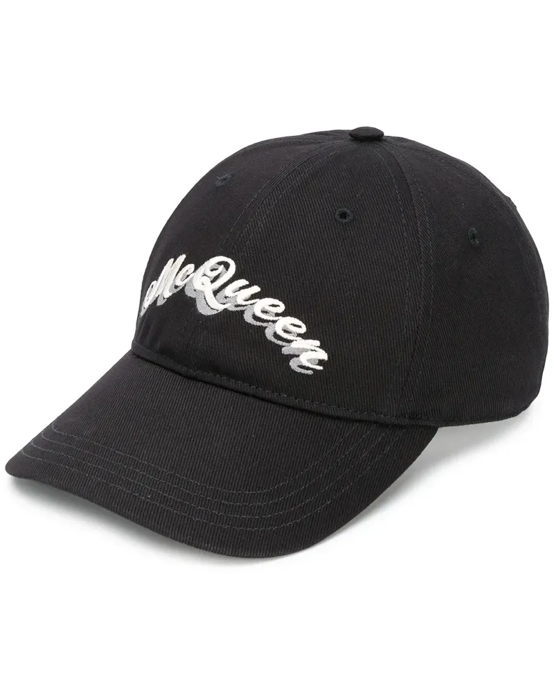 Alexander McQueen Baseballkappe mit Logo-Print - Schwarz Schwarz