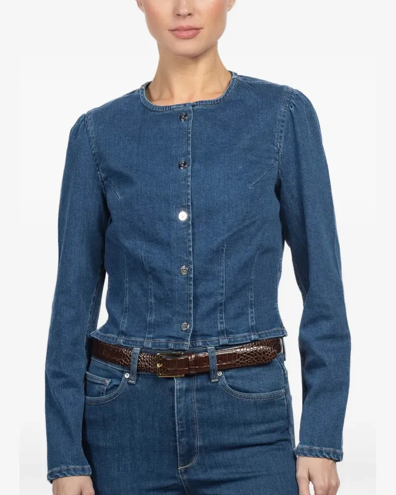 DL1961  puff-sleeve buttoned blouse - Blau Blau