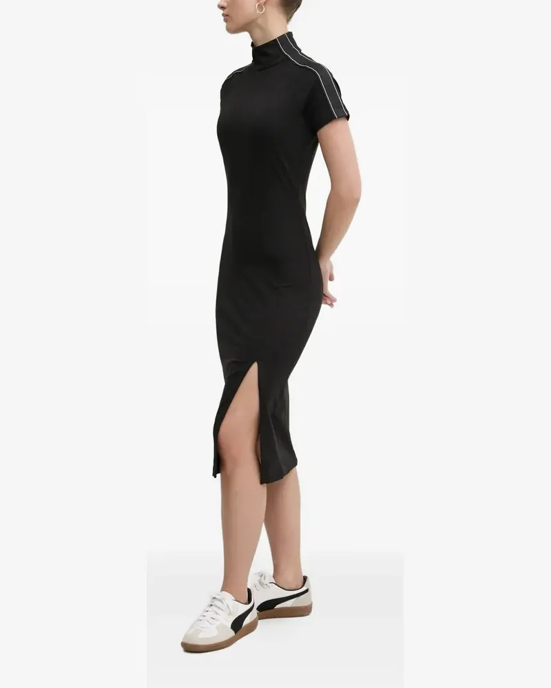 HUGO BOSS Midikleid mit Stehkragen - Schwarz Schwarz