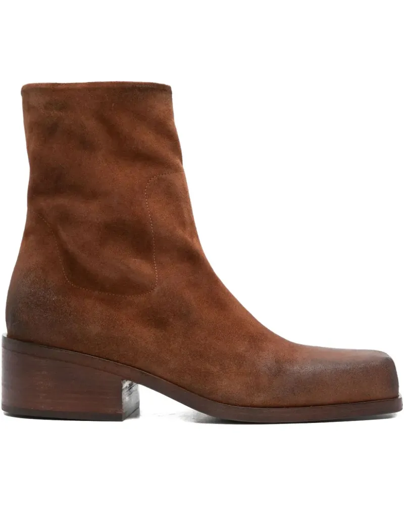 Marsèll Cassello Basalt square-toe flat boots - Braun Braun
