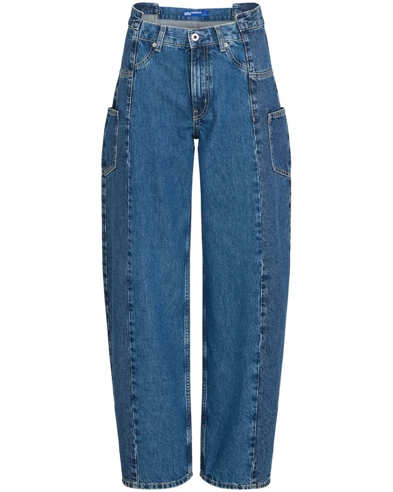 Karl Lagerfeld Halbhohe Jeans im Deconstructed-Look - Blau Blau