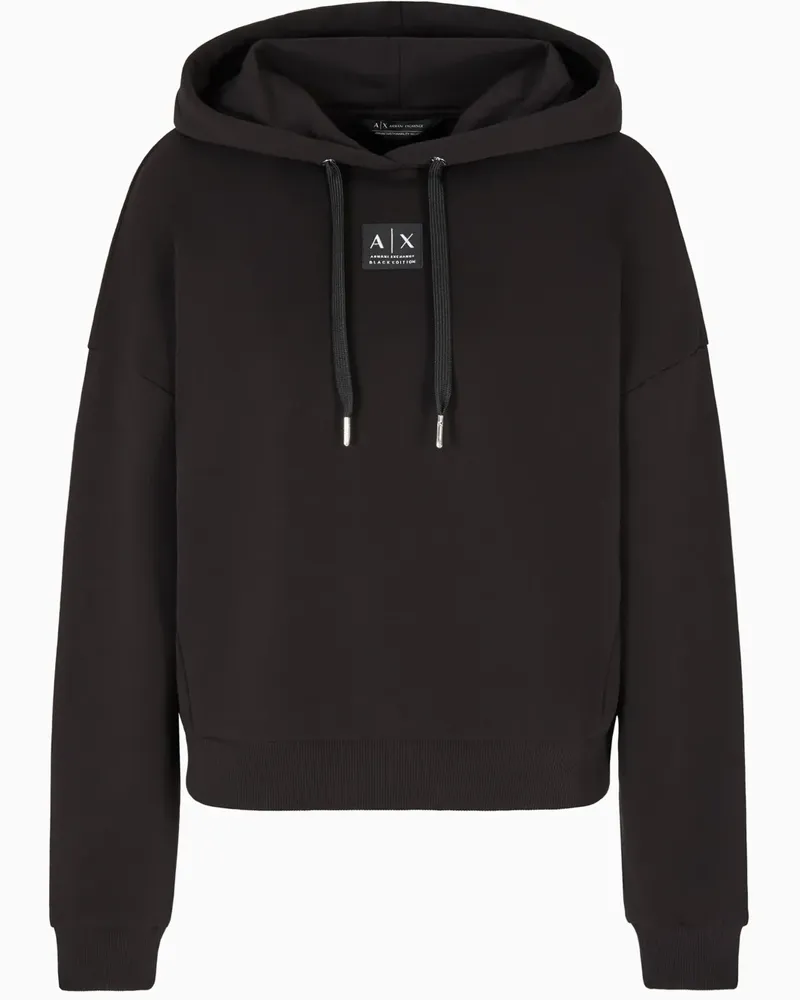 Armani Exchange Hoodie mit Applikation - Schwarz Schwarz