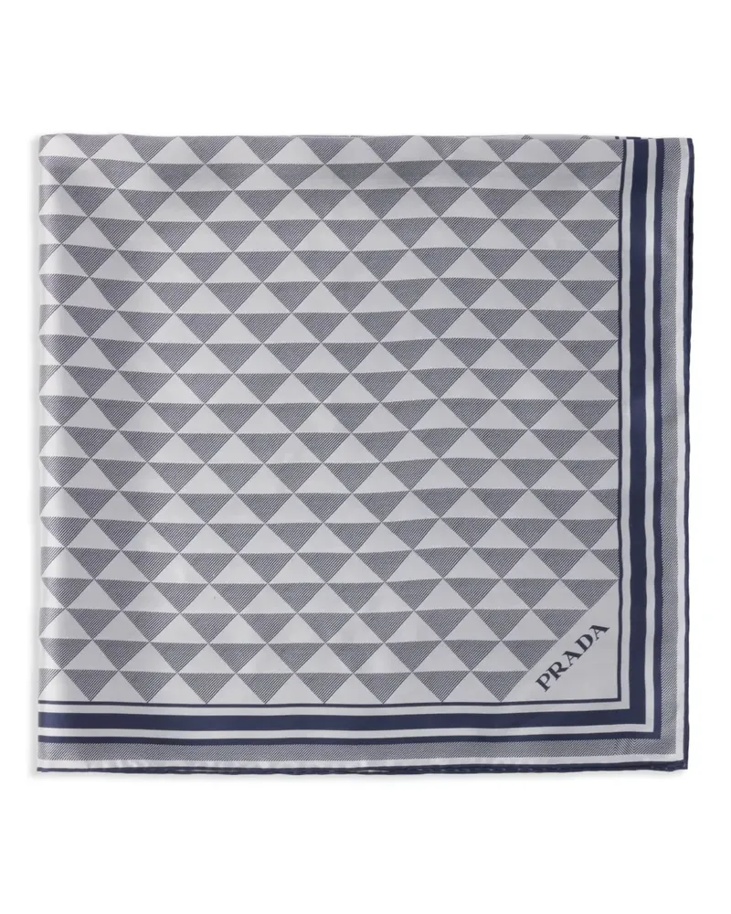 Prada Seidenschal mit Print - Blau Blau