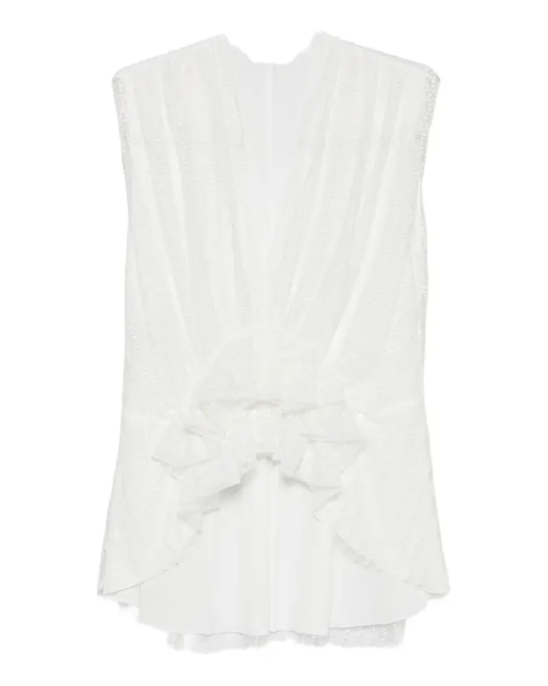 Alberta Ferretti ruffled-hem top - Weiß Weiß