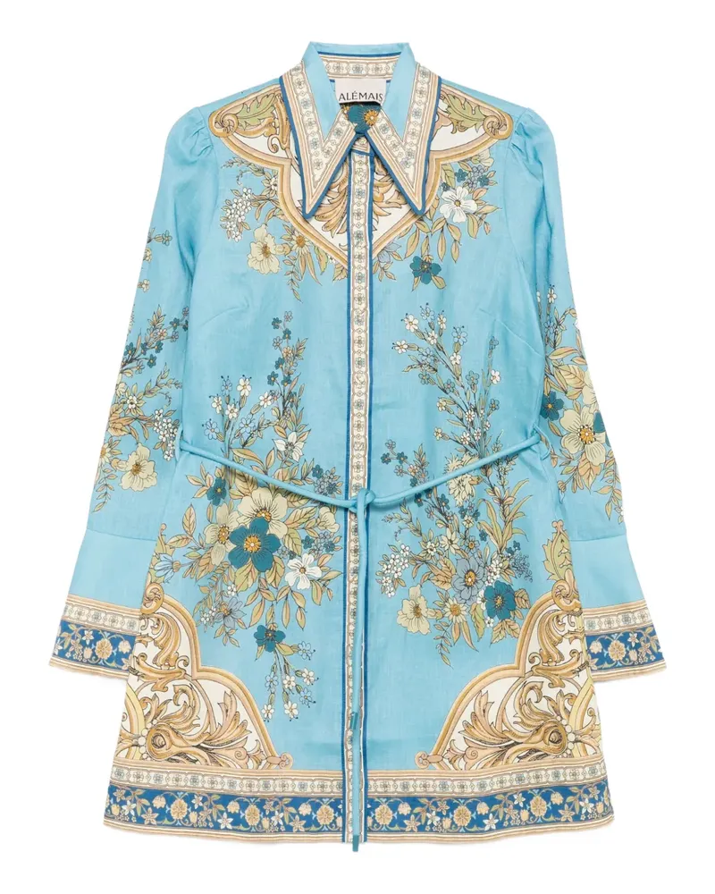 ALEMAIS Kleid mit Blumen-Print - Blau Blau