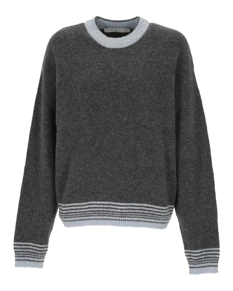 TELA contrast-trim striped-cuff sweater - Grau Grau