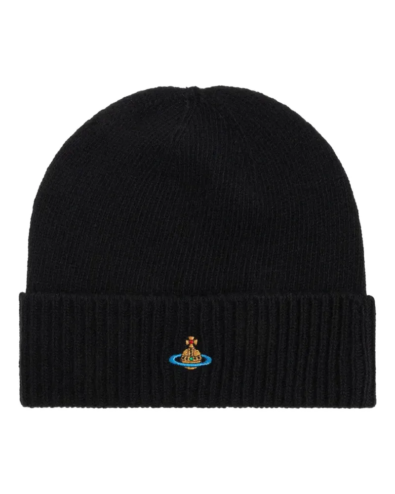Vivienne Westwood orb-embroidered beanie - Schwarz Schwarz