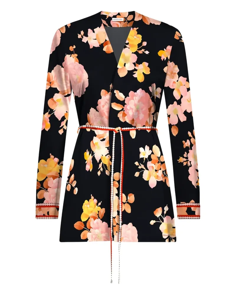 Leonard Paris Glow Jacke mit Blumenmuster - Schwarz Schwarz