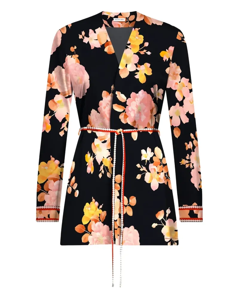 Leonard Paris Glow floral tie jacket - Schwarz Schwarz