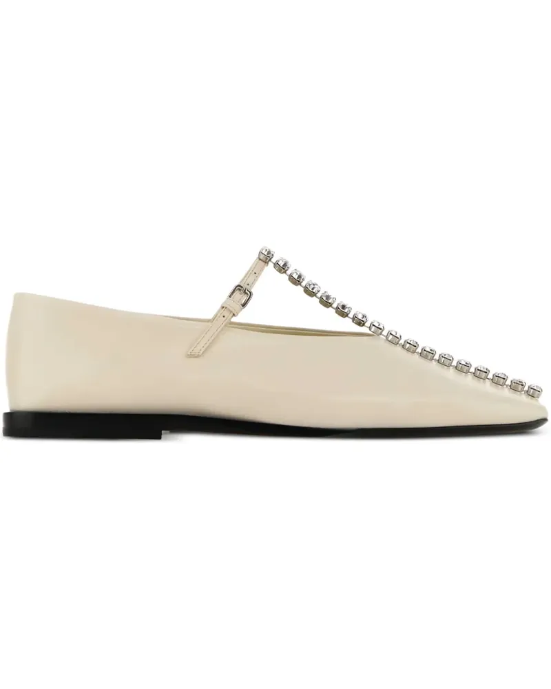 Jil Sander Ballerinas mit Kristallen - Nude Nude