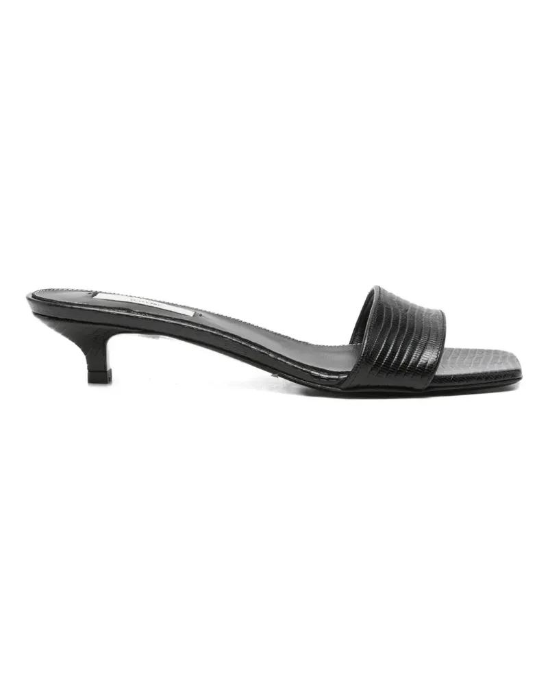 Totême lizard-embossed bandeau sandals - Schwarz Schwarz