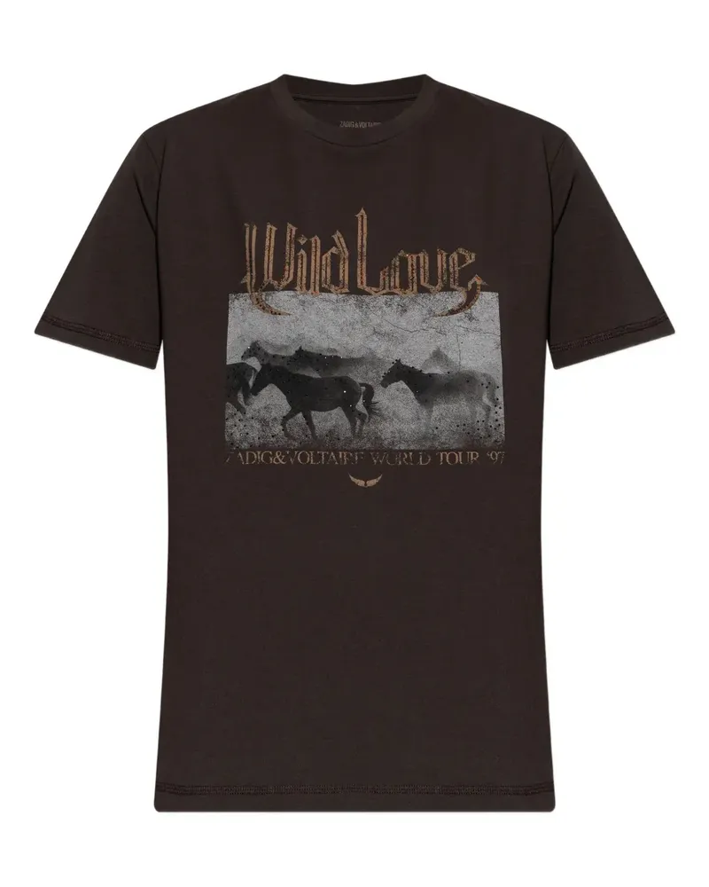 Zadig & Voltaire T-Shirt mit grafischem Print - Braun Braun