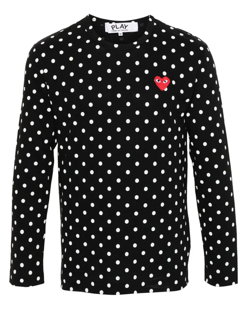 Comme des Garçons Gepunktetes Langarmshirt Schwarz