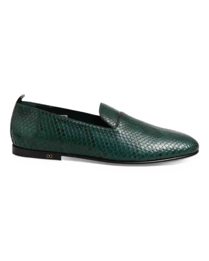 Dolce & Gabbana Loafer mit Schlangen-Effekt - Grün Grün
