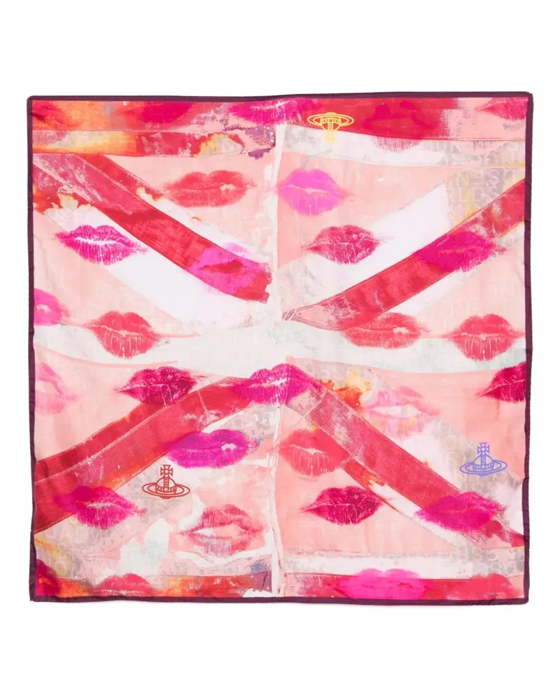 Vivienne Westwood Union Jack Kiss Schal - Rosa Rosa
