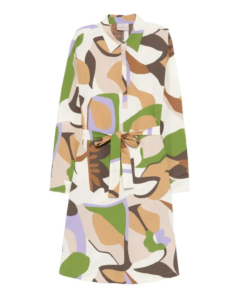 MARELLA tie-waist geometric-print midi dress - Nude Nude