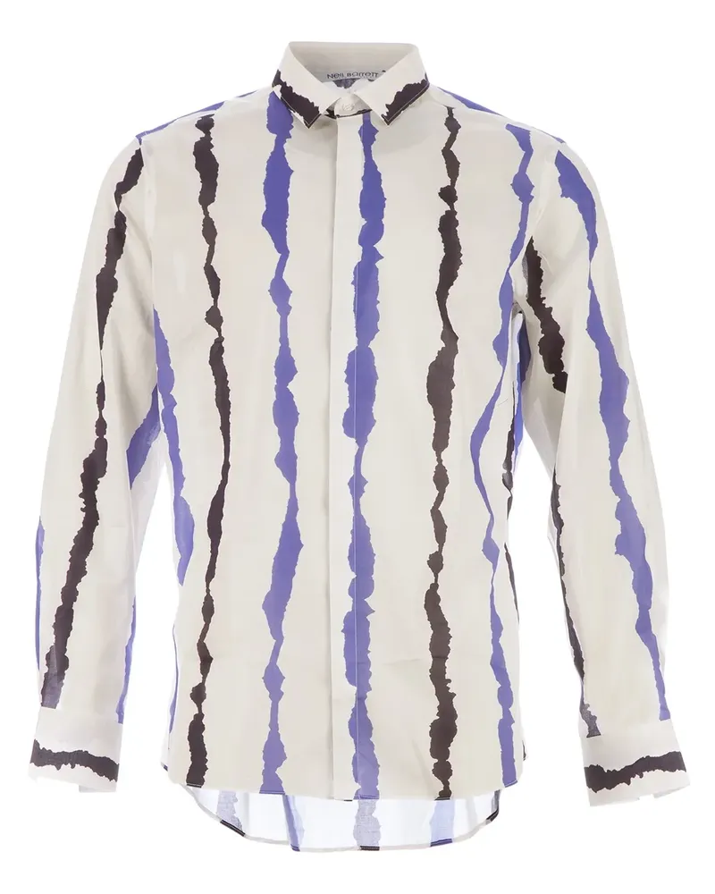 Neil Barrett bleach striped shirt - Weiß Weiß