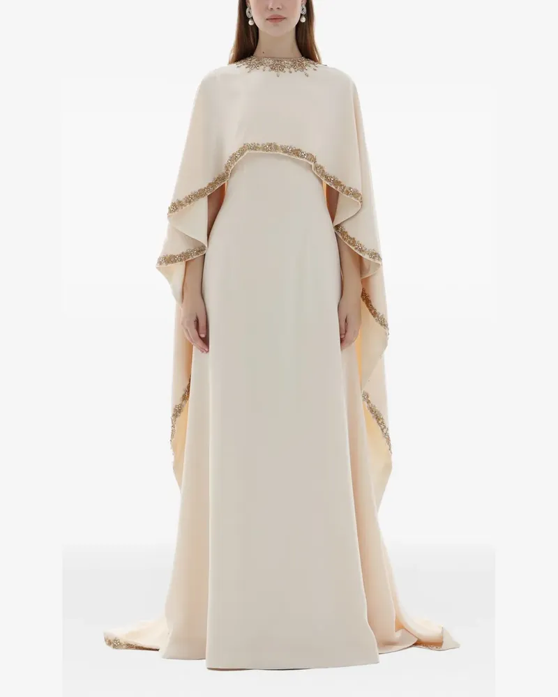 Dina Melwani cape maxi dress - Nude Nude