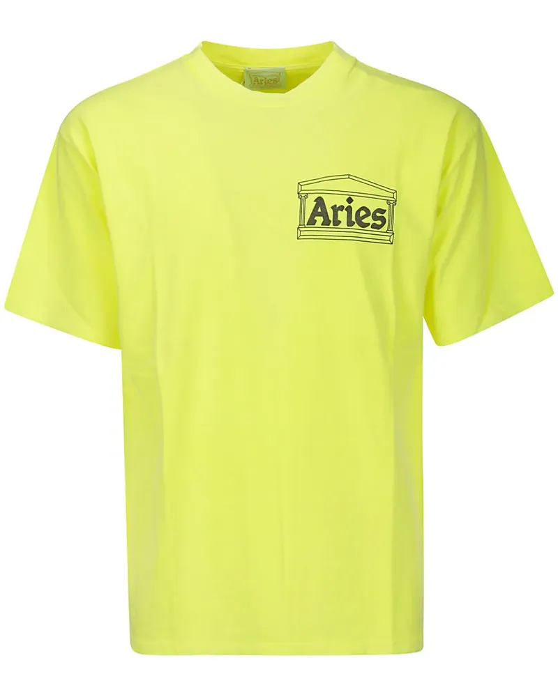 Aries T-Shirt mit Logo-Print - Gelb Gelb