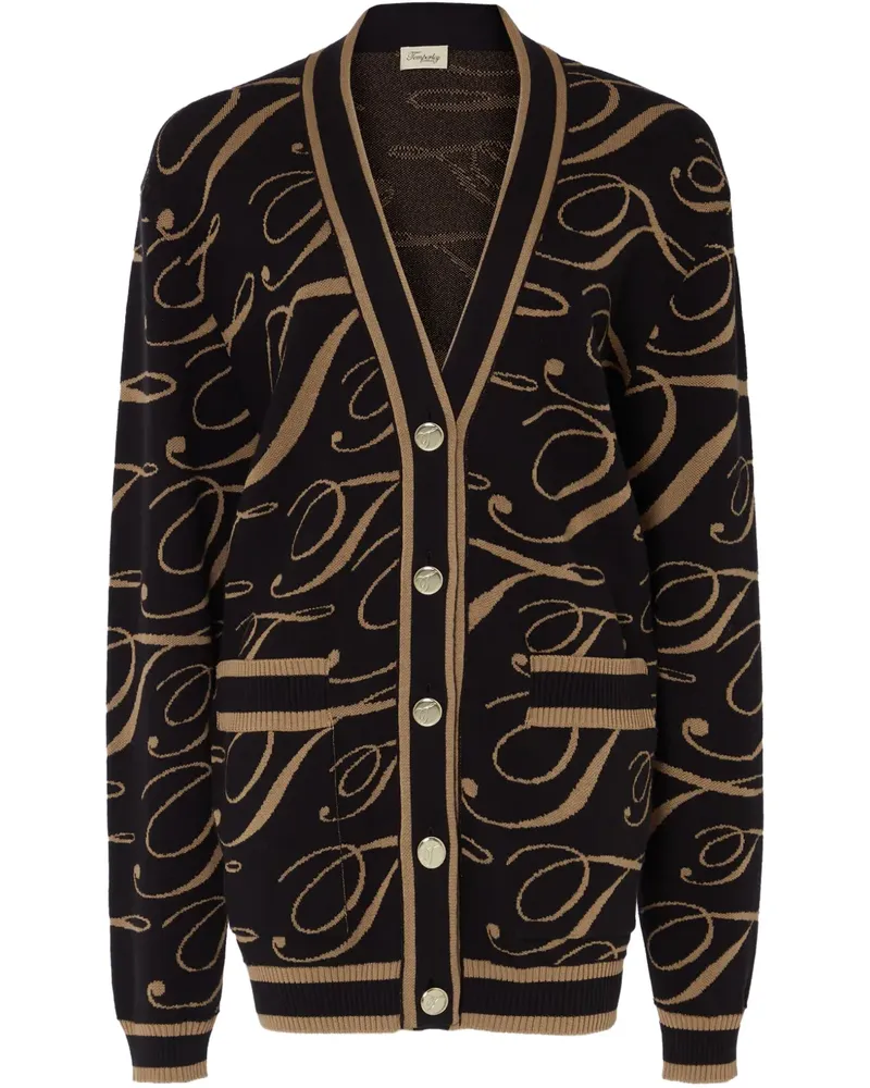 Temperley London Mania Cardigan mit T-Logo - Schwarz Schwarz