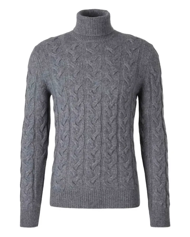 Gran Sasso Rollkragenpullover mit Zopfmuster - Grau Grau