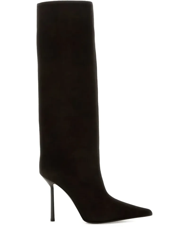 Le Silla Bella Stiletto-Stiefel aus Wildleder 10mm - Schwarz Schwarz