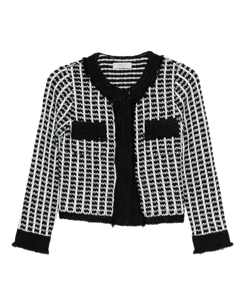 Charlott frayed jacket - Schwarz Schwarz