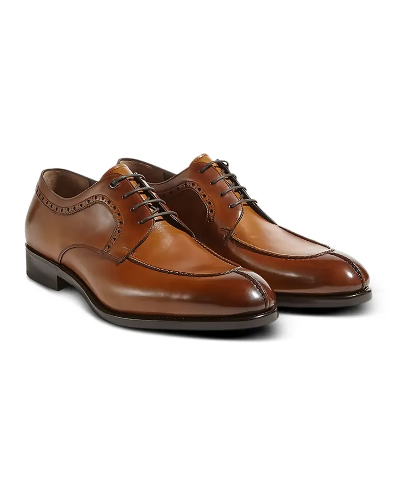 Ferragamo brogue-detail leather derby shoes - Braun Braun