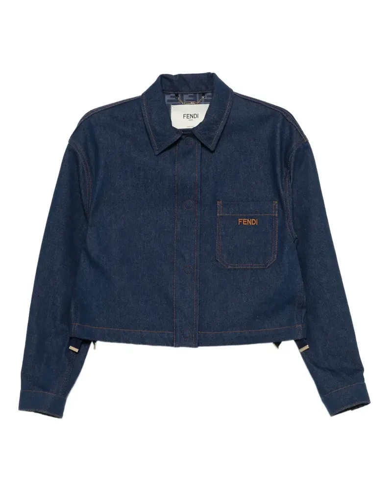 Fendi Jeansjacke mit Logo-Stickerei - Blau Blau