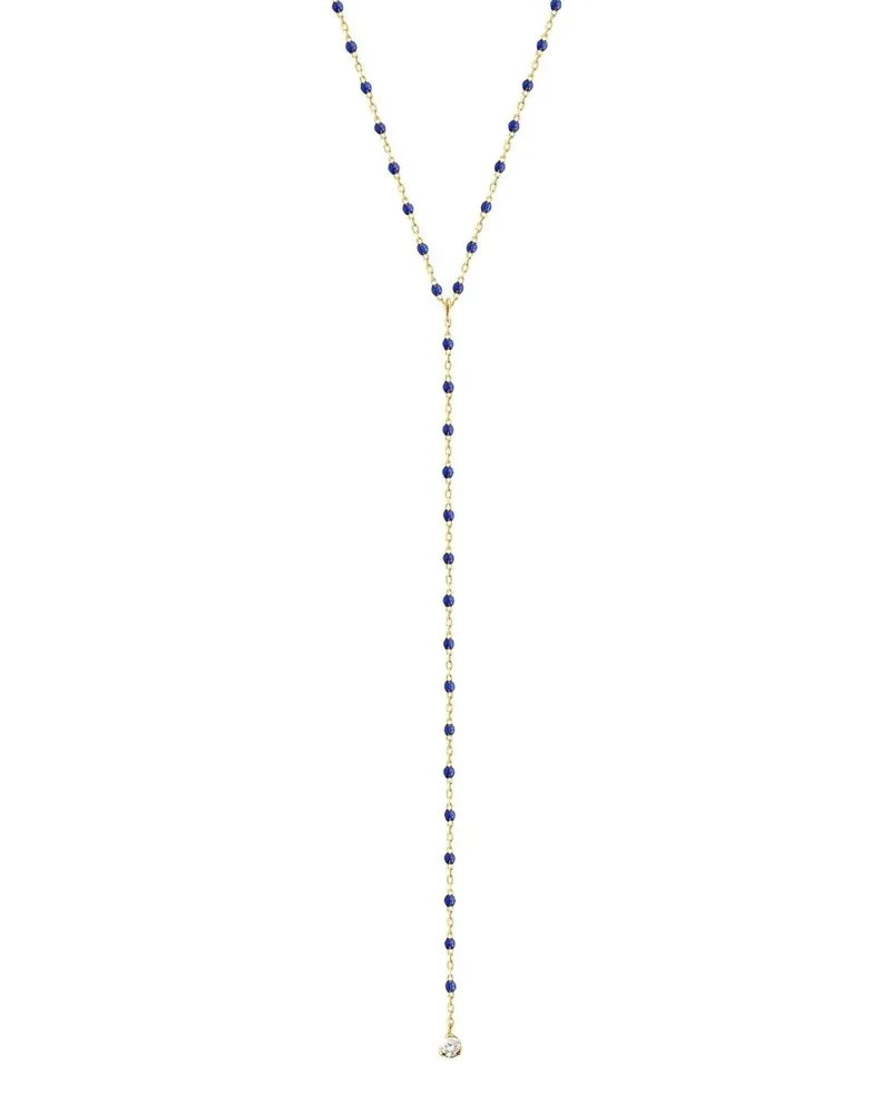 Gigi Clozeau 18K yellow gold mini Gigi Y Party lapis necklace Gold