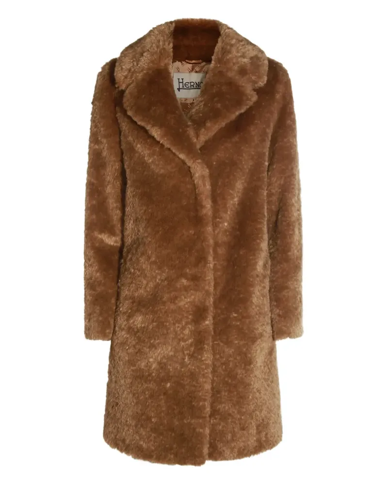 Herno Mantel aus Faux Fur - Braun Braun