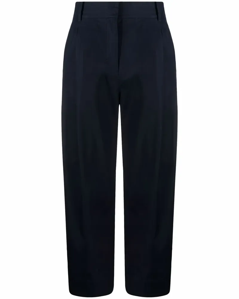 Max Mara high-waisted wide-leg cotton trousers - Blau Blau
