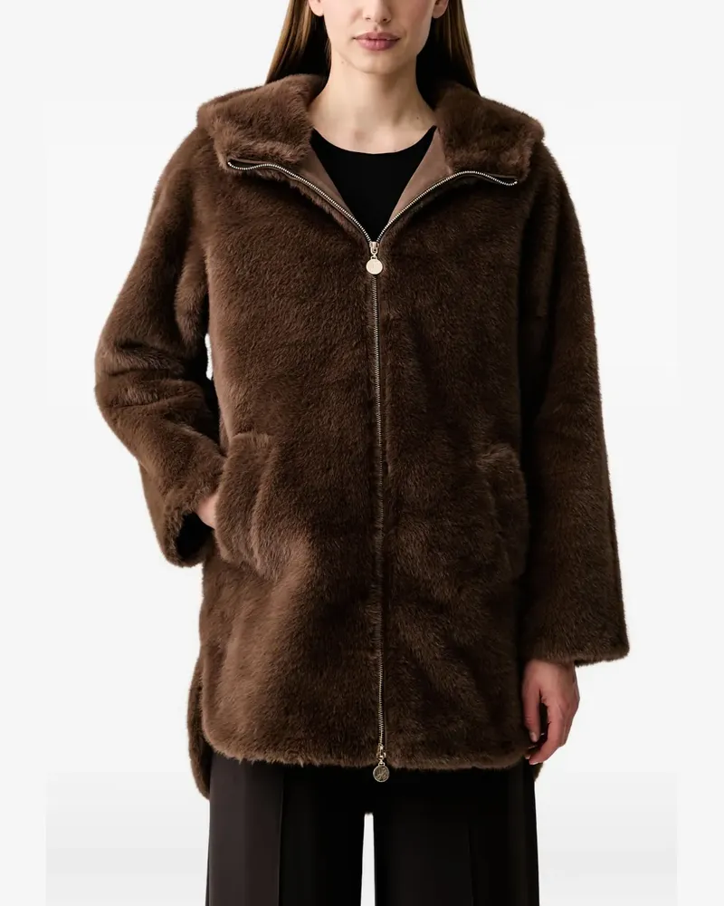 Joseph Ribkoff Kapuzenjacke aus Faux Fur - Braun Braun