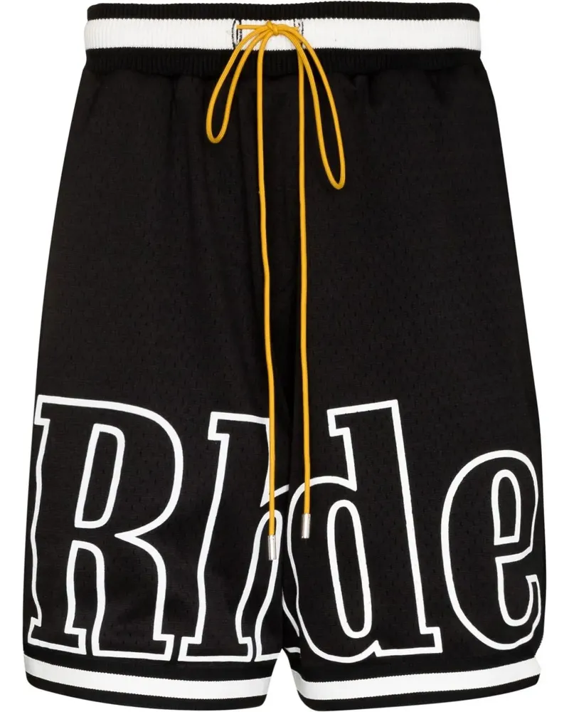 RHUDE Shorts mit Logo - Schwarz Schwarz