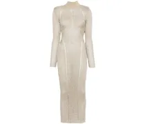 Gestricktes Lurex-Maxikleid - Gold