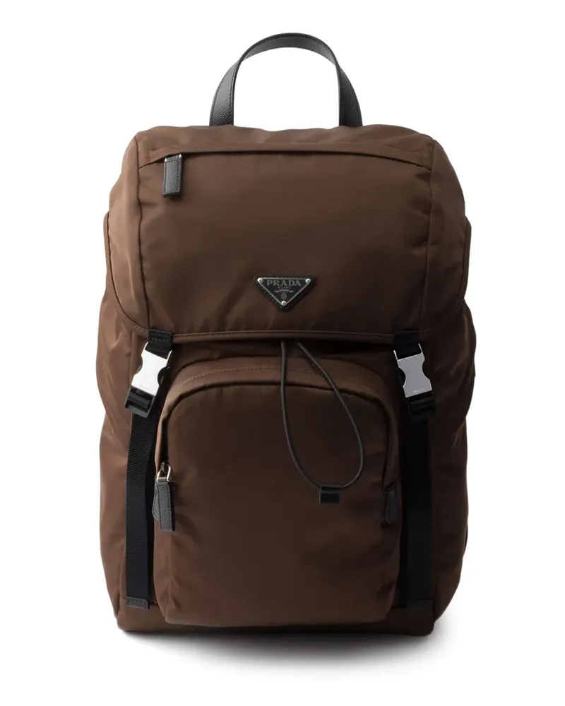 Prada Re-Nylon and Saffiano leather backpack - Braun Braun