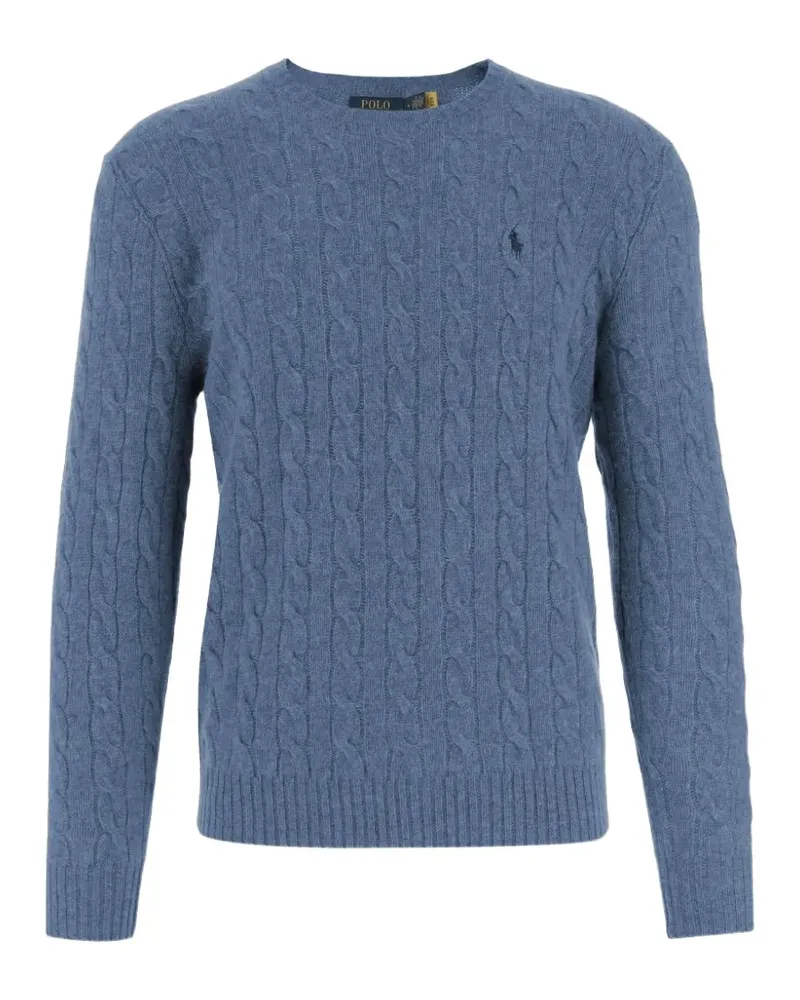 Ralph Lauren Pullover mit Zopfmuster und Logo-Stickerei - Blau Blau
