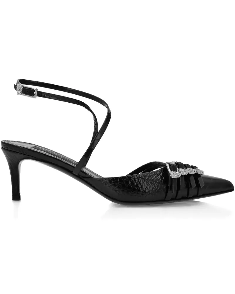 Philipp Plein Slingback-Pumps mit Kristallen - Schwarz Schwarz