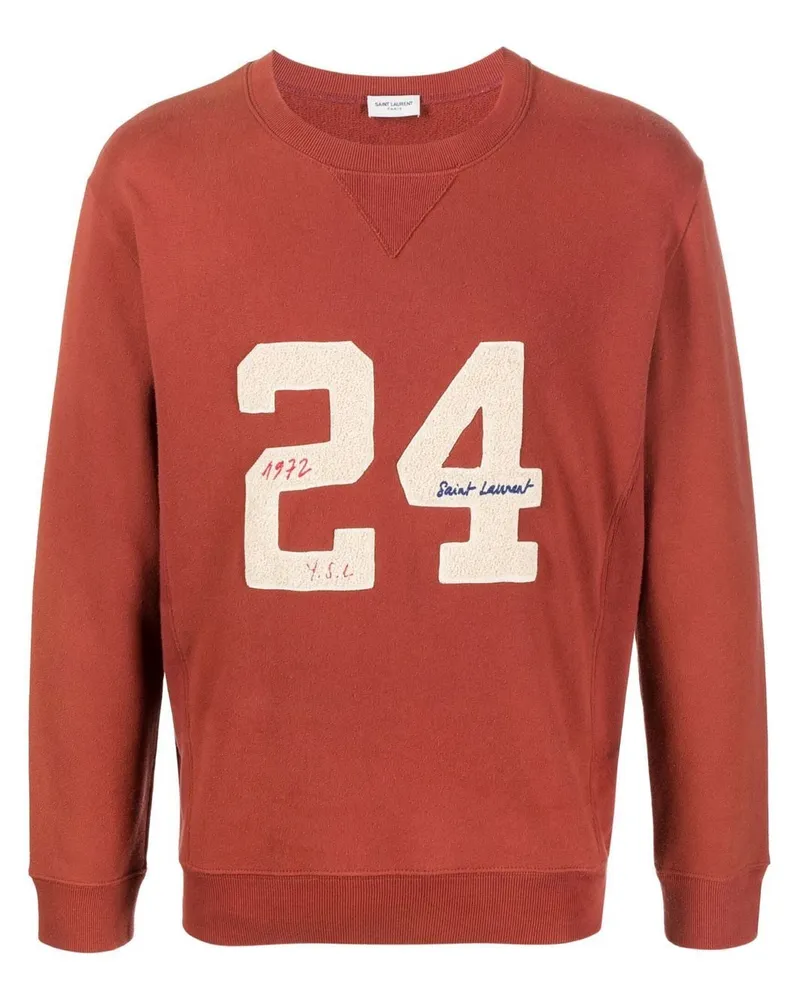 Saint Laurent Sweatshirt mit Logo-Stickerei - Orange Orange