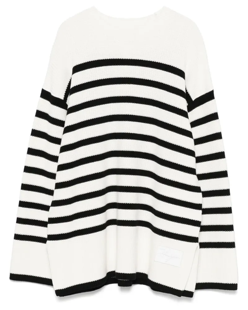 HUGO BOSS Gestreifter Pullover - Weiß Weiß