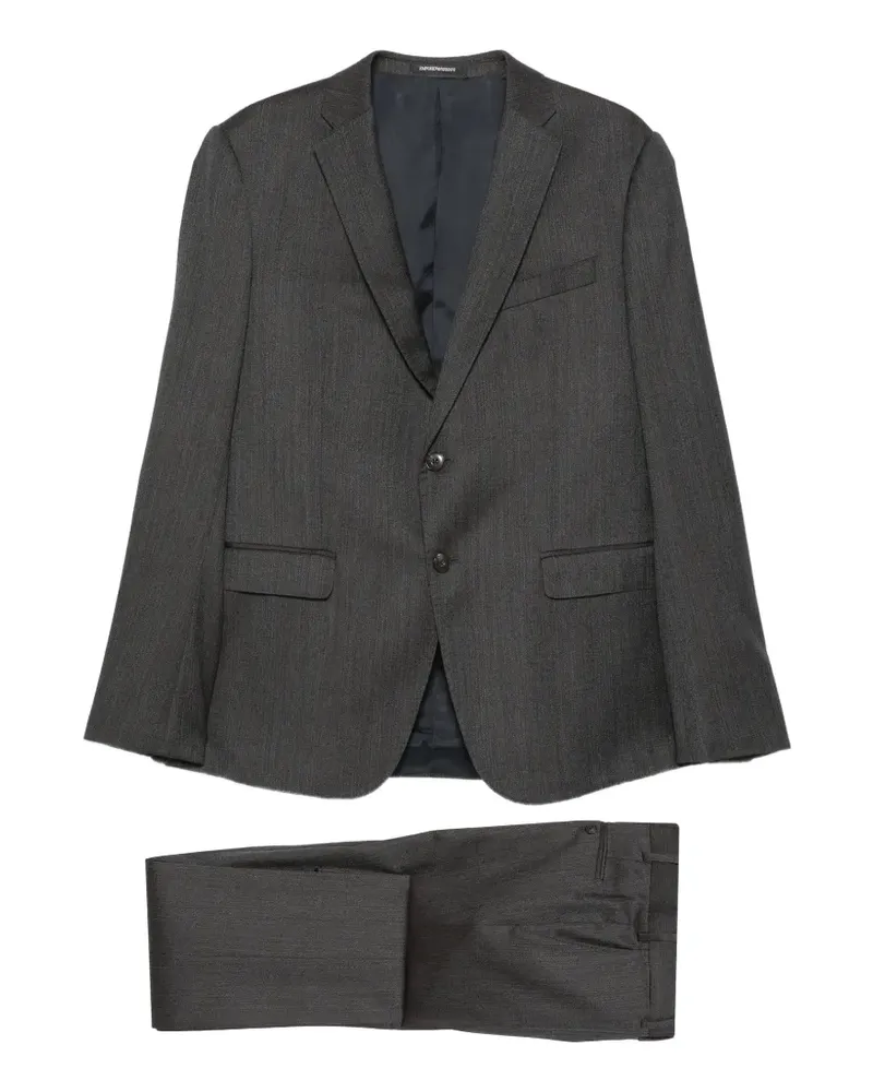 Emporio Armani Anzug mit fallendem Revers - Grau Grau