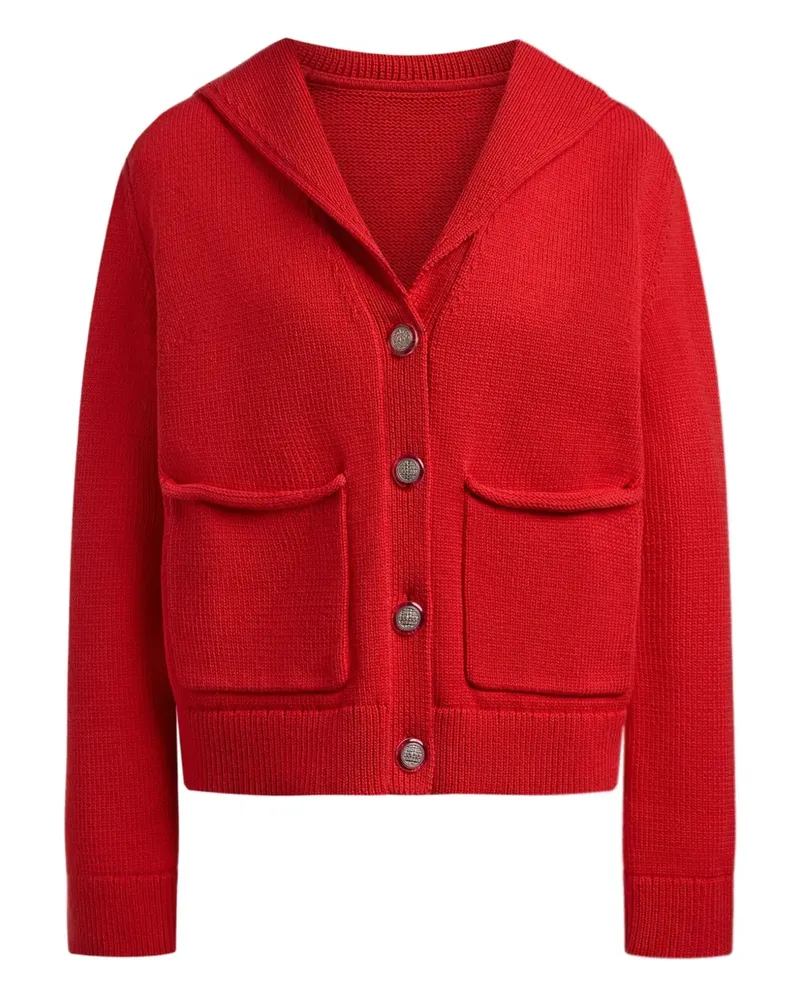 12 STOREEZ Cardigan mit Matrosenkragen - Rot Rot