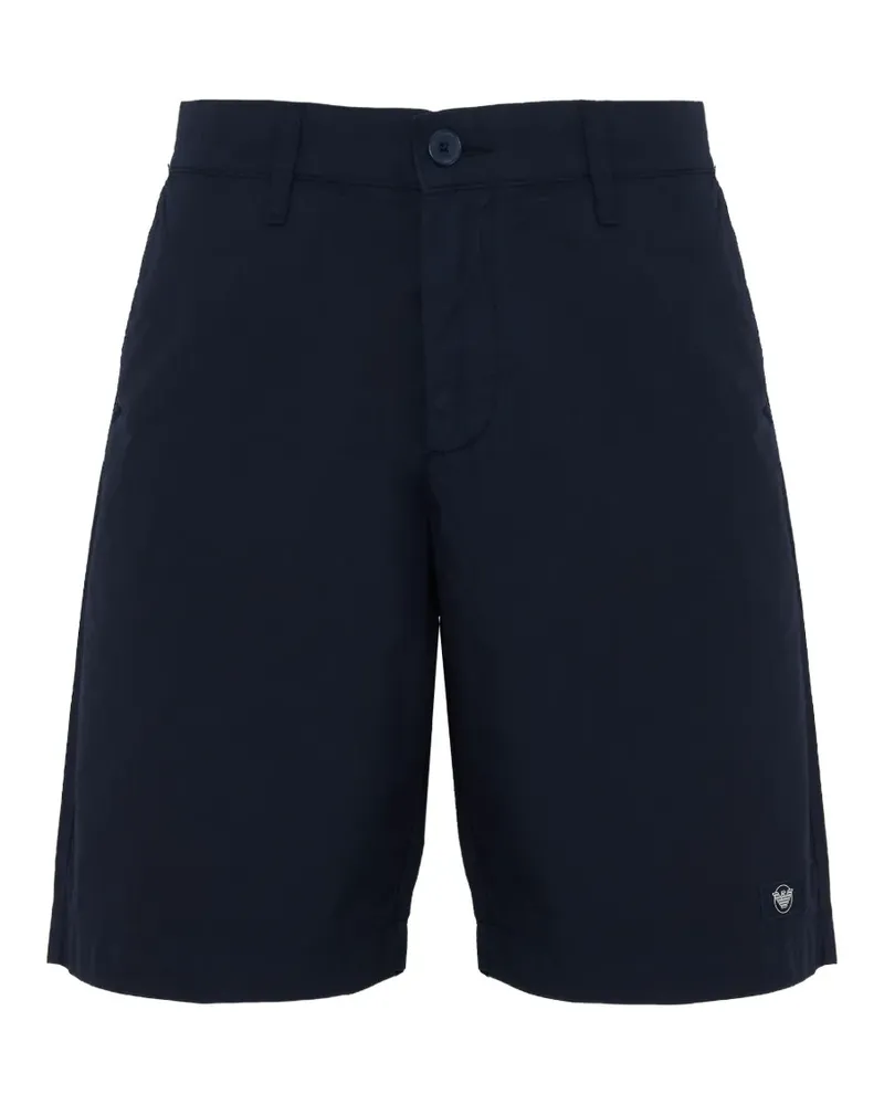 Emporio Armani logo-detail button-fastening cotton bermuda shorts - Blau Blau