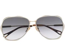 Pilotenbrille mit Logo-Gravur - Gold