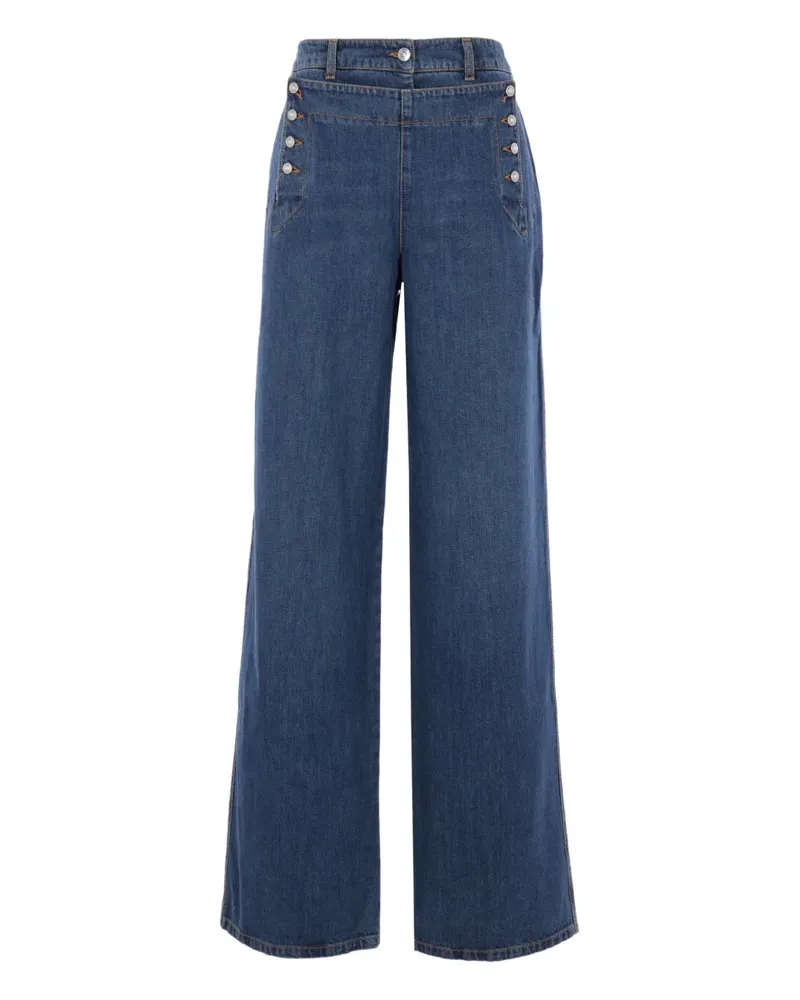 Ermanno Scervino button-embellishment jeans - Blau Blau