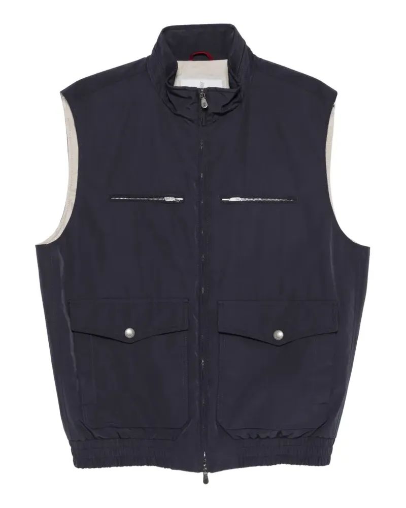 Brunello Cucinelli Weste mit Reißverschluss - Blau Blau